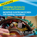 Vacature Monteur Elektromotoren - ook leerlingmonteurs - Van Zelst Elektromotoren onderhoud service reparatie