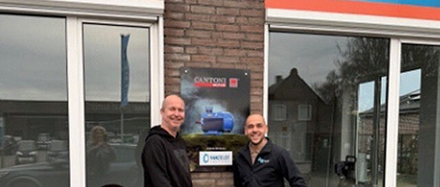 Montage gevelbord Cantoni Elektromotoren - voorraad revisie onderhoud reparatie levering - Van Zelst Aandrijftechniek Sprang-Capelle